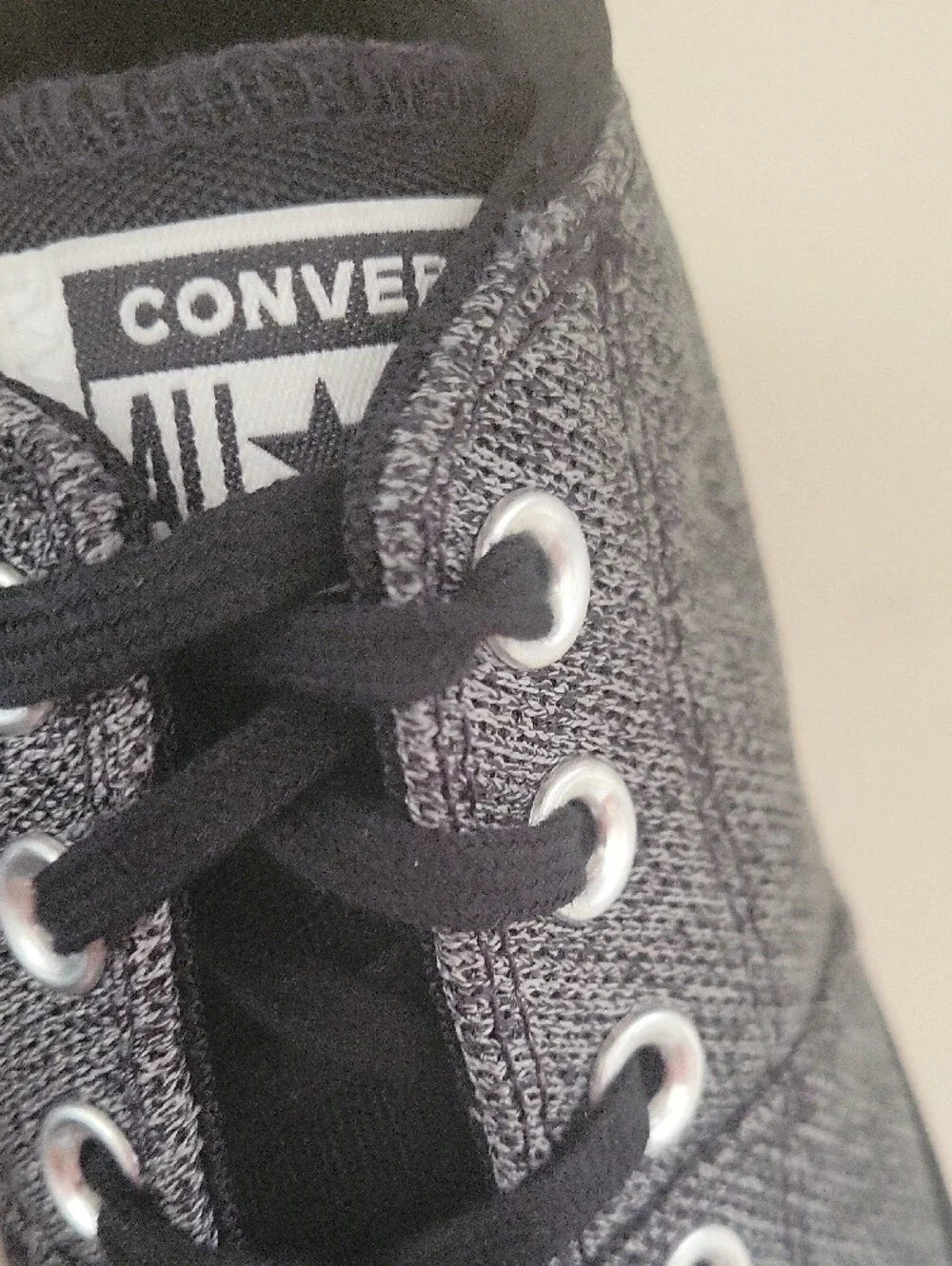 Converse Women's Marald Knit Gray and Black Mid-Top Sneakers